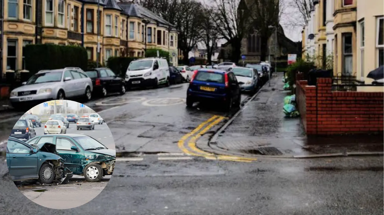 Car Collides with Central Reservation on Busy Cardiff Road