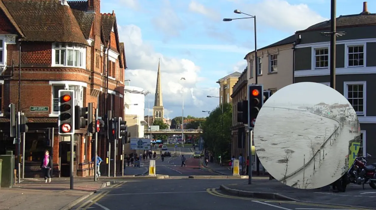 Flood Images Oracle Centre Underwater in Reading