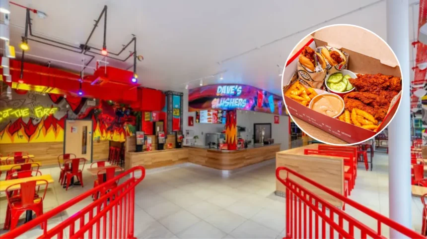 Huge Queues at Dave's Hot Chicken Cardiff Arcade Opening 2026