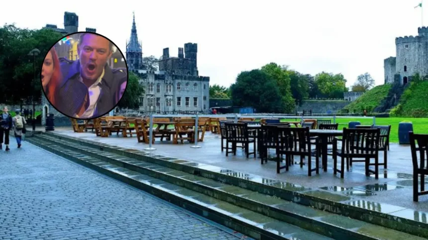 Luke Evans Re-Enacts Disney Meme with Cardiff Fans, Cardiff 2026