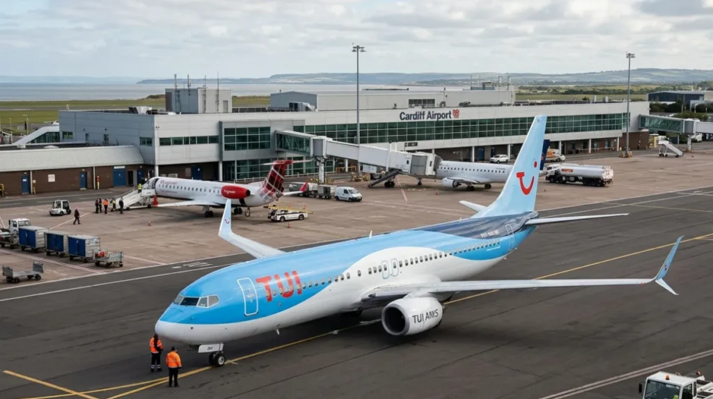 What is Cardiff Airport and how does it fit into the UK network?