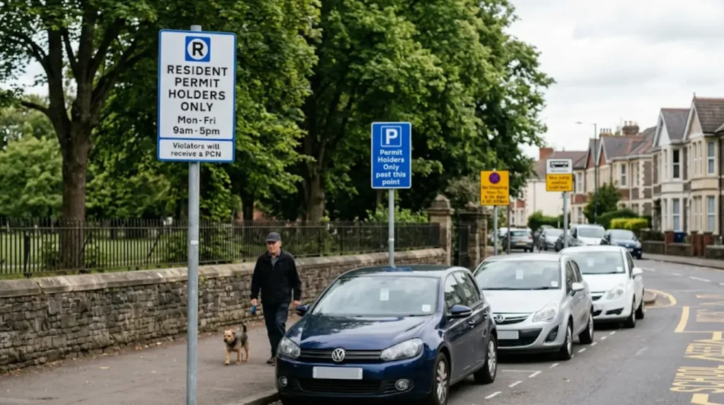 What parking restrictions apply around Roath Park?