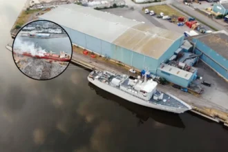 Firefighters Tackle Ship Fire on Board Federal Welland Cardiff 2026