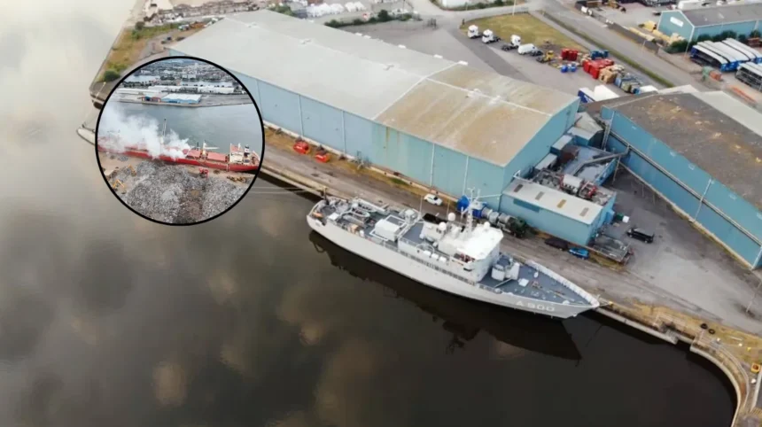 Firefighters Tackle Ship Fire on Board Federal Welland Cardiff 2026